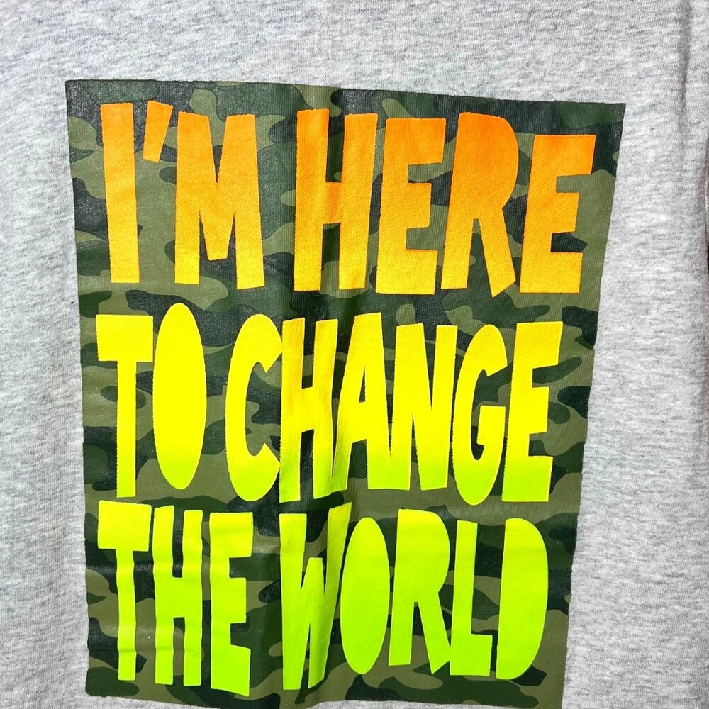 Garamimals 365 KIds-"I'm here to change the world"-Camo Green, Gray, Orange,Neon - Picture 3 of 9